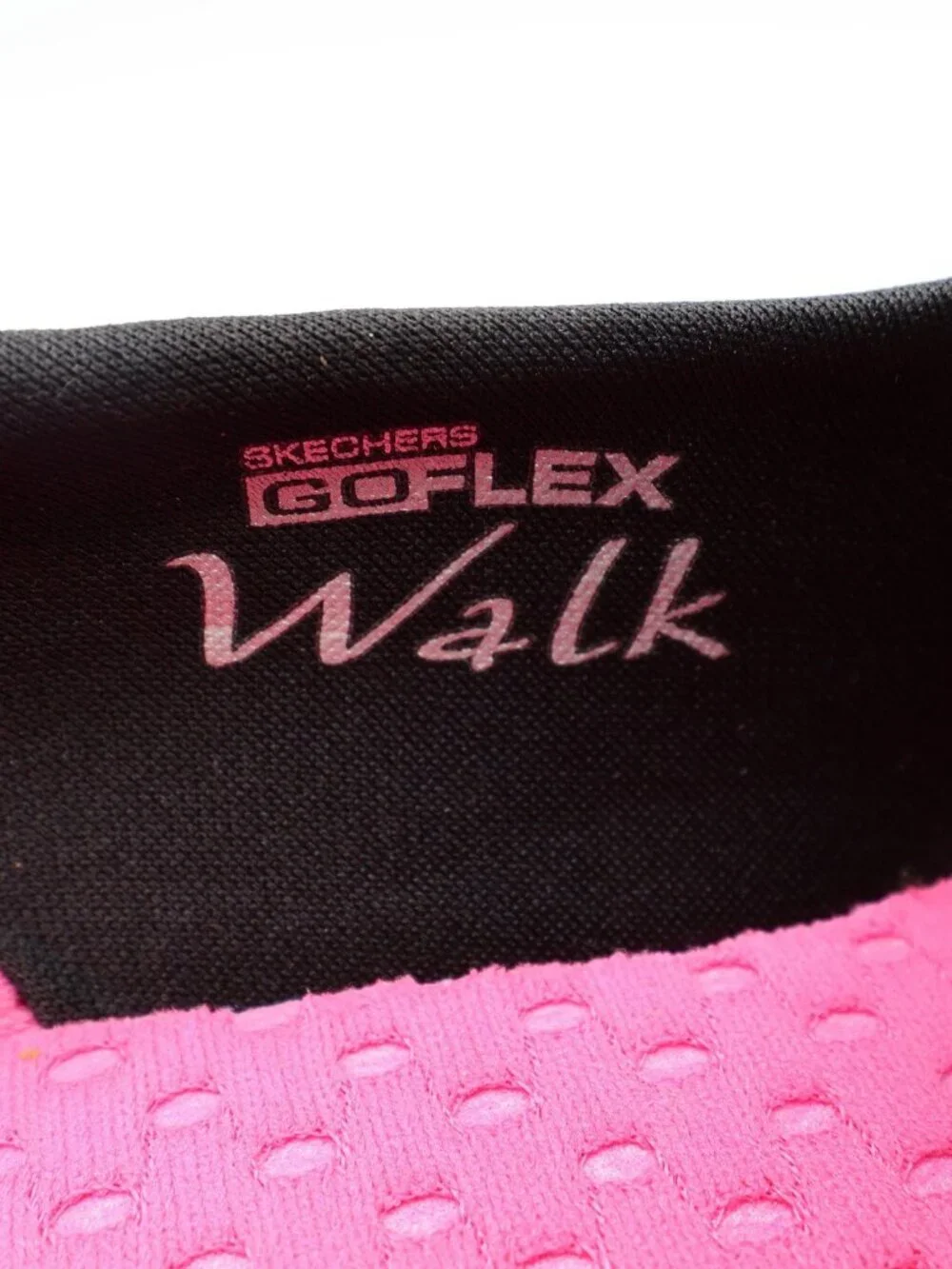 Skechers Go Flex Walk Womens 9.5 Black Pink Jersey Slip On Walking Shoes